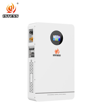 태양 에너지 시스템용 벽에 장착 된 25.6V Lifepo4 200Ah 5.12kwh 리?? 배터리 팩