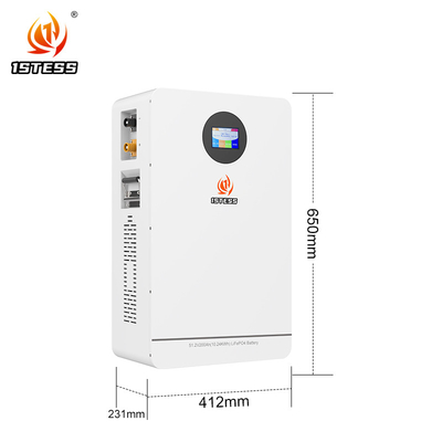 벽에 장착된 200Ah 10.24kwh Lifepo4 배터리 저장 솔루션 51.2V Lifepo4 태양 저장 배터리