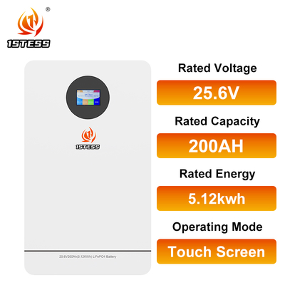 가정용 ESS 배터리 25.6V 200Ah 5.12kWh 터치 스크린 제어 포함