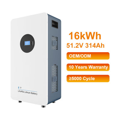 콤팩트 올인원 가정용 에너지 저장 Lifepo4 배터리 시스템 16kwh 51.2V 314Ah 플로어 마운트 디자인