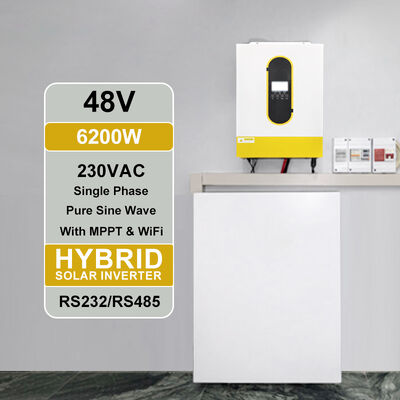 48V 6200VA Pure Sine Wave Solar Inverter Single Phase High Voltage MPPT 6500W Max PV Input for Residential Use