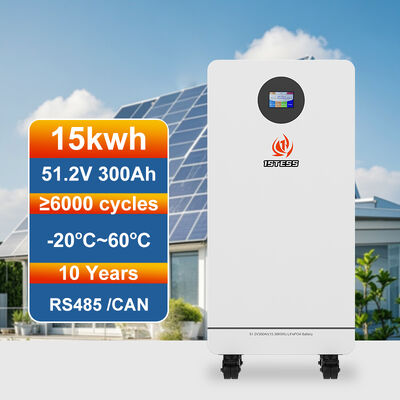 휴대용 가정 지원 힘 300Ah LiFePO4 15.36kWh 터치스크린 과충전 방전 보호
