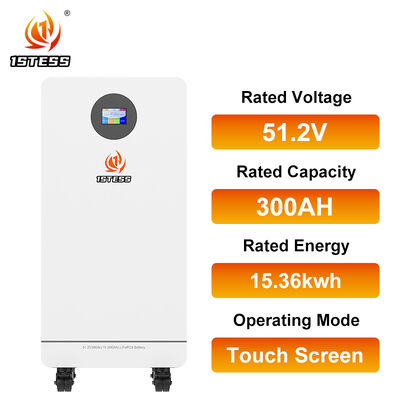 대형 주거용 저장 배터리 15.36kWh LiFePO4 51.2V 고효율 장기 주기 수명 안전
